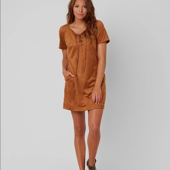 Patrons of Peace Dresses & Skirts - Patrons of Peace Rust Brown Lace Up Dress NWT